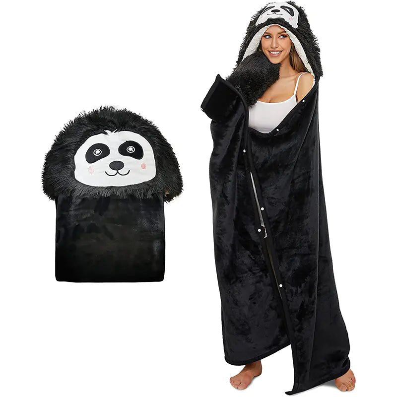Leopard Print Hooded Blanket Cloak - Nimblet