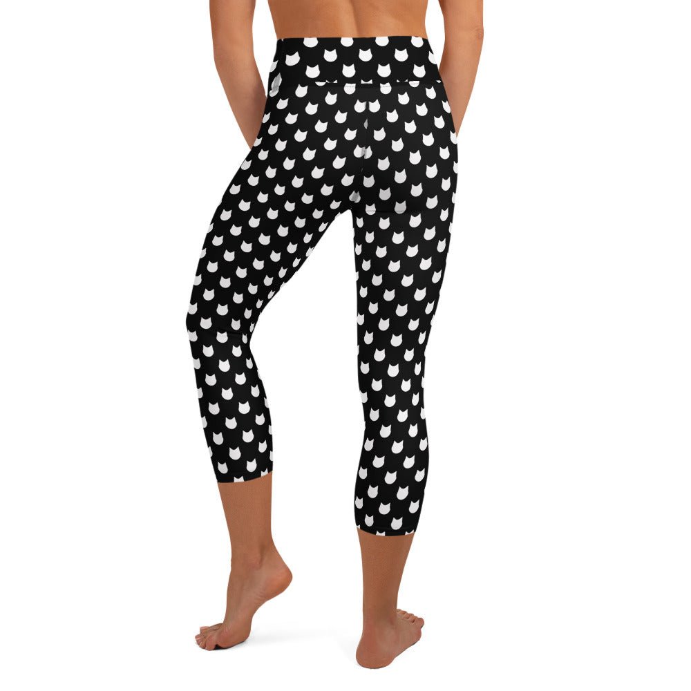 Midnight Whiskers Yoga Capri Leggings - Nimblet