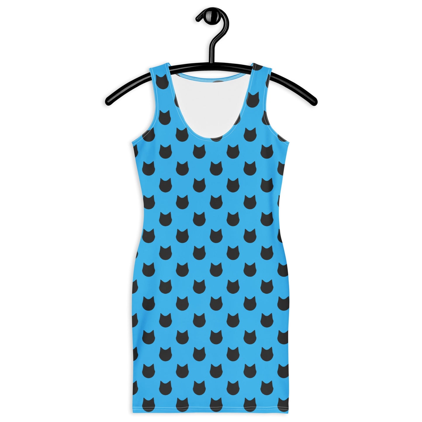 Sky Whisker Charm – Black Cat Polka Dot Fitted Dress - Nimblet