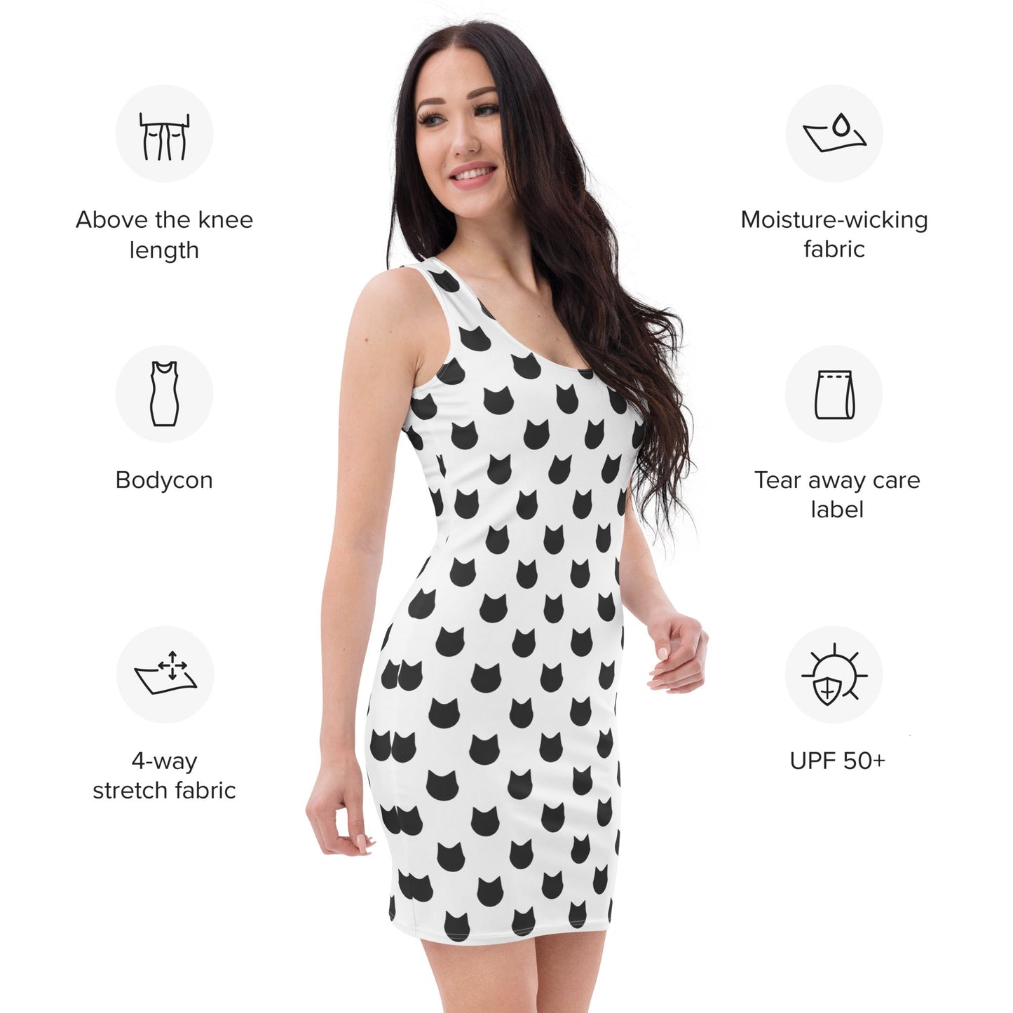 Snowy Whiskers Fitted Dress - Nimblet