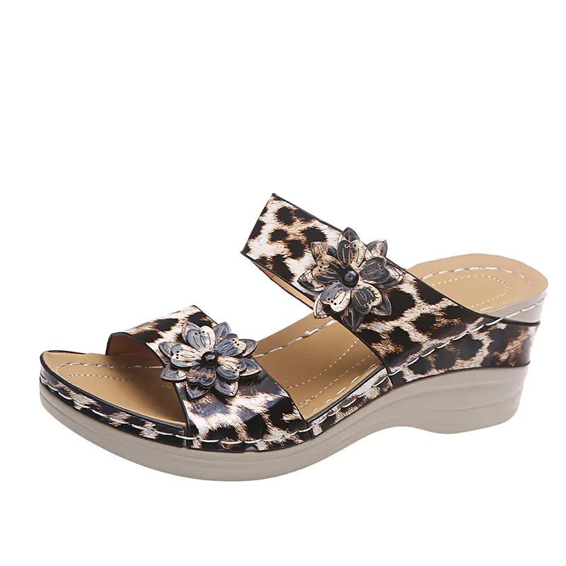 Wild Walk Leopard & Serpentine Wedge Sandals - Nimblet
