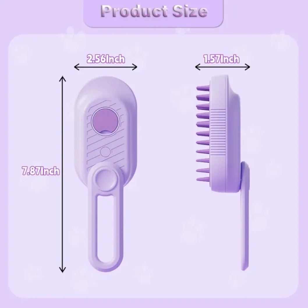 3 - in - 1 Cat & Dog Steam/Mist Grooming Brush (Foldable, Silicone, Spray) - Nimblet