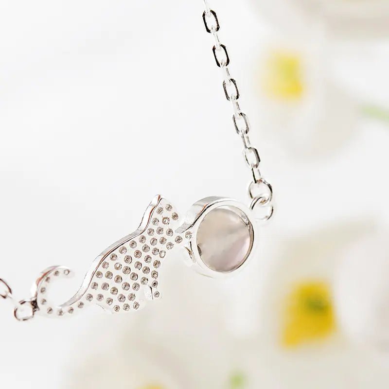 925 Silver Moonstone Kitty Bracelet – Celestial Charm - Nimblet