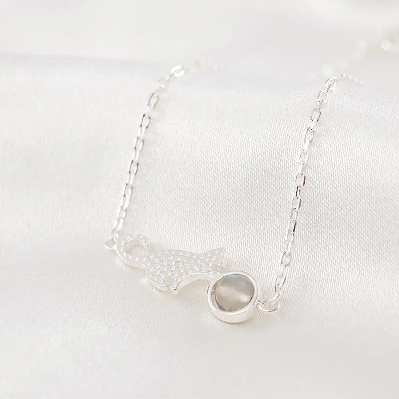 925 Silver Moonstone Kitty Bracelet – Celestial Charm - Nimblet