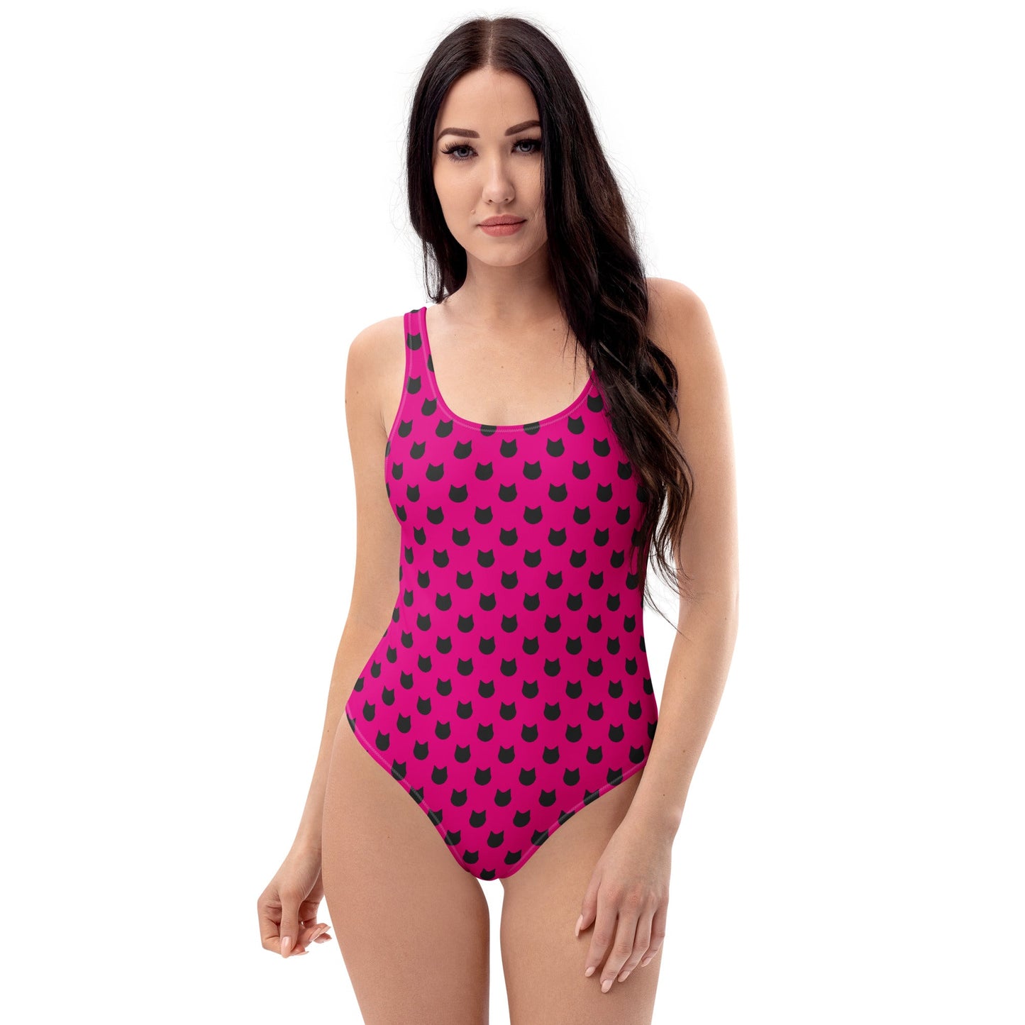 Berry Whiskers – Black Cat Polka Dot One - Piece Swimsuit - Nimblet