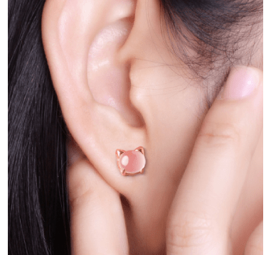 Blush Whisper Cat Earrings - Nimblet