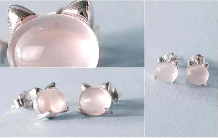 Blush Whisper Cat Earrings - Nimblet
