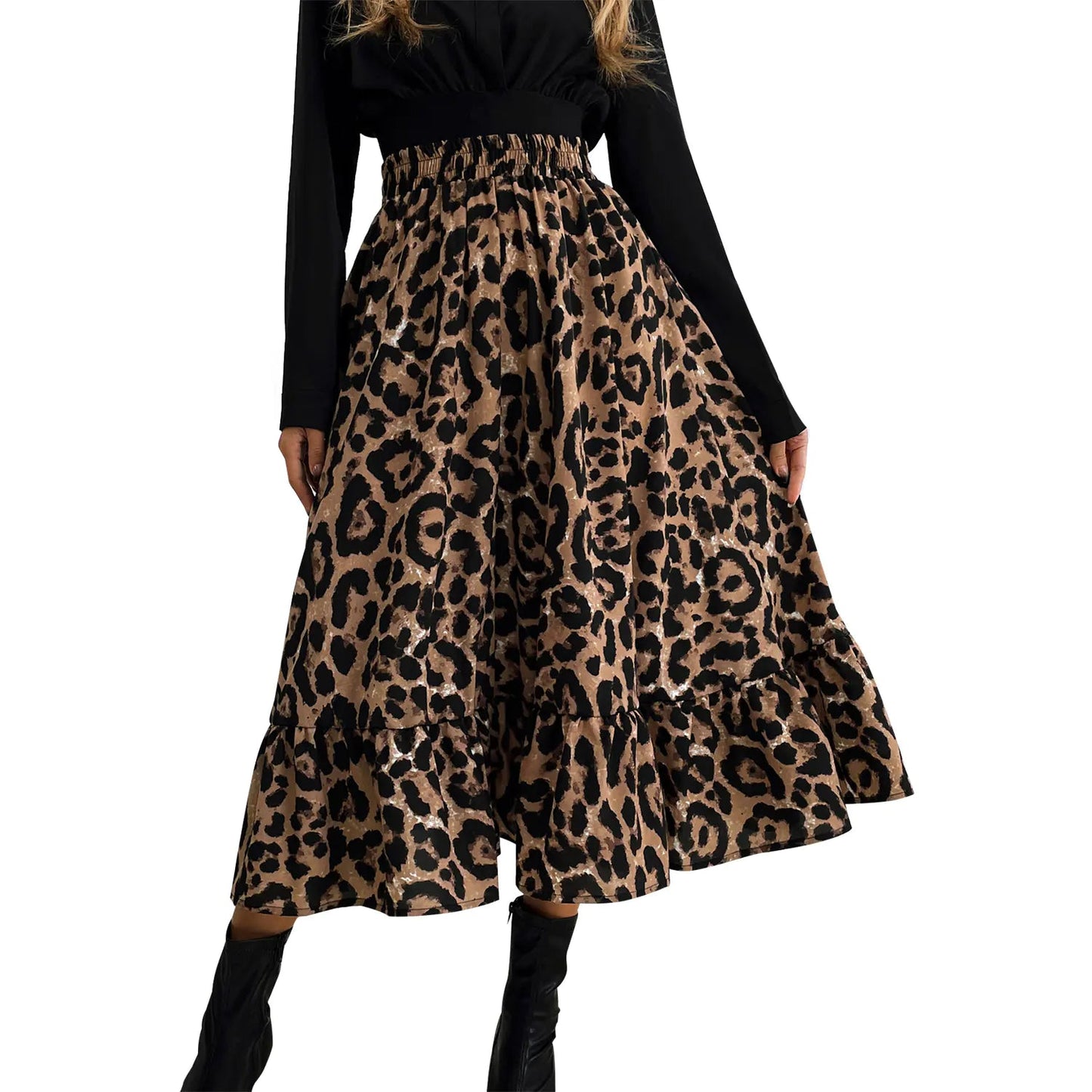 Elegance Flow Leopard Skirt - Nimblet
