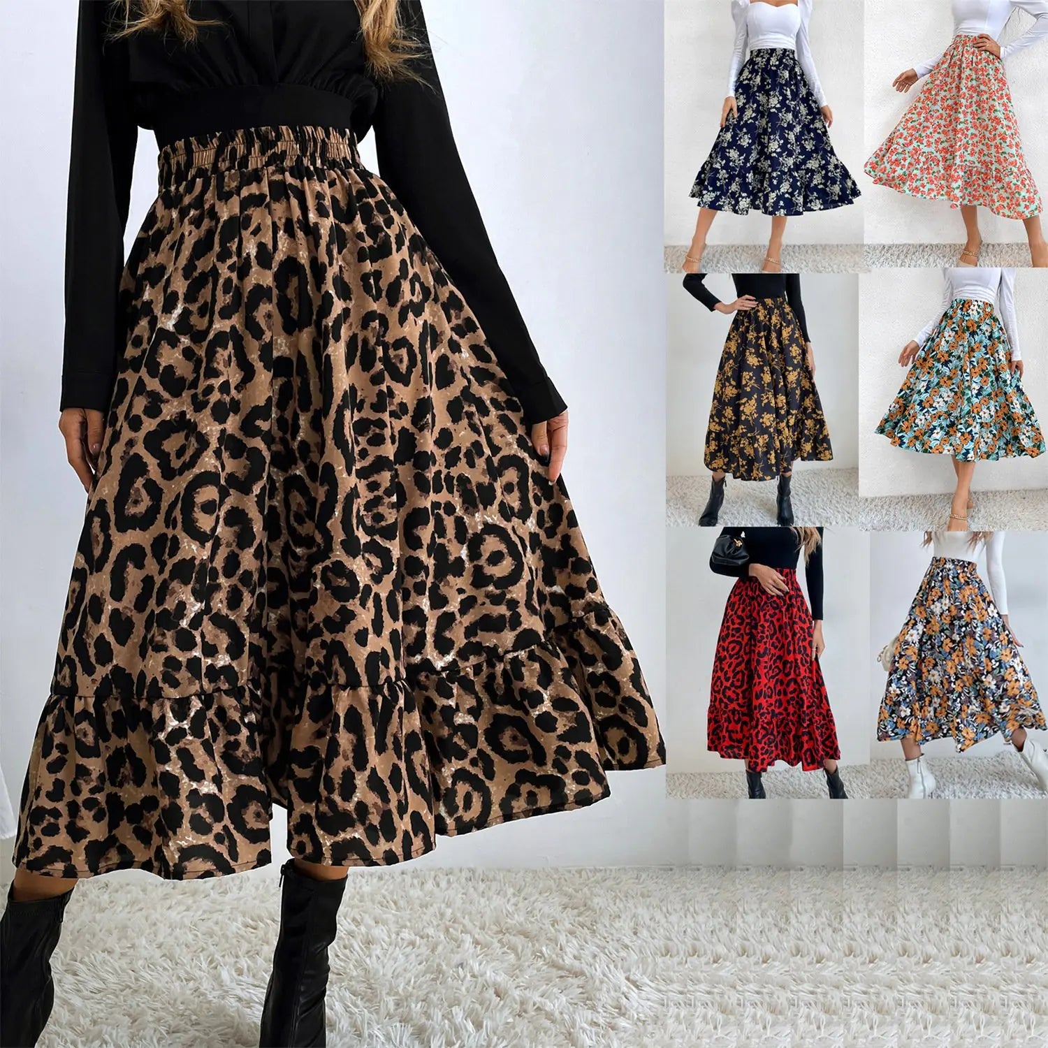 Elegance Flow Leopard Skirt - Nimblet