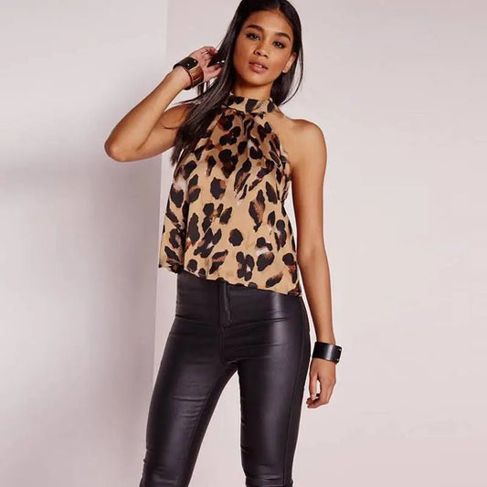 Fierce Chic Leopard Halter Top - Nimblet