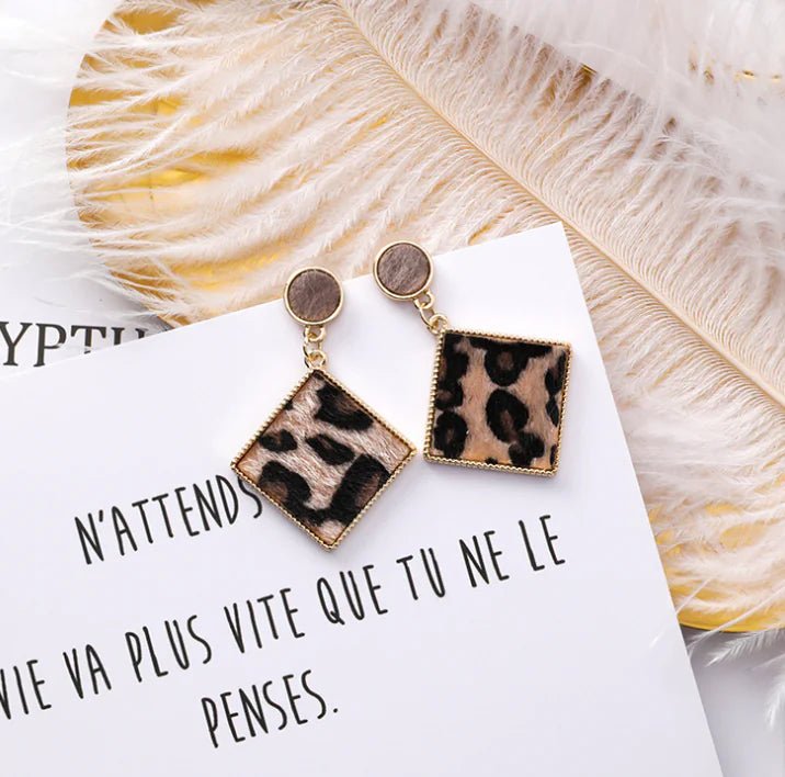 Fierce Geometry Leopard Earrings - Nimblet