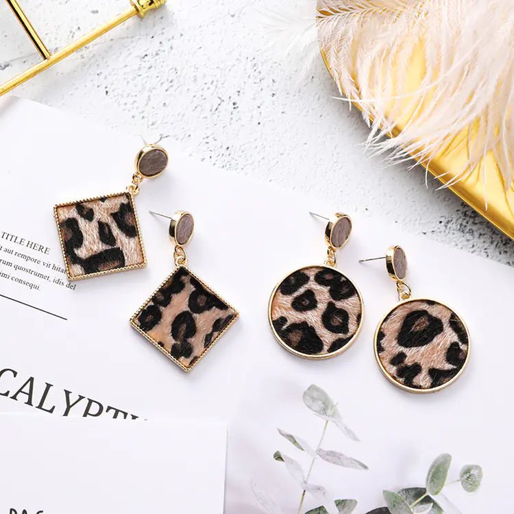 Fierce Geometry Leopard Earrings - Nimblet