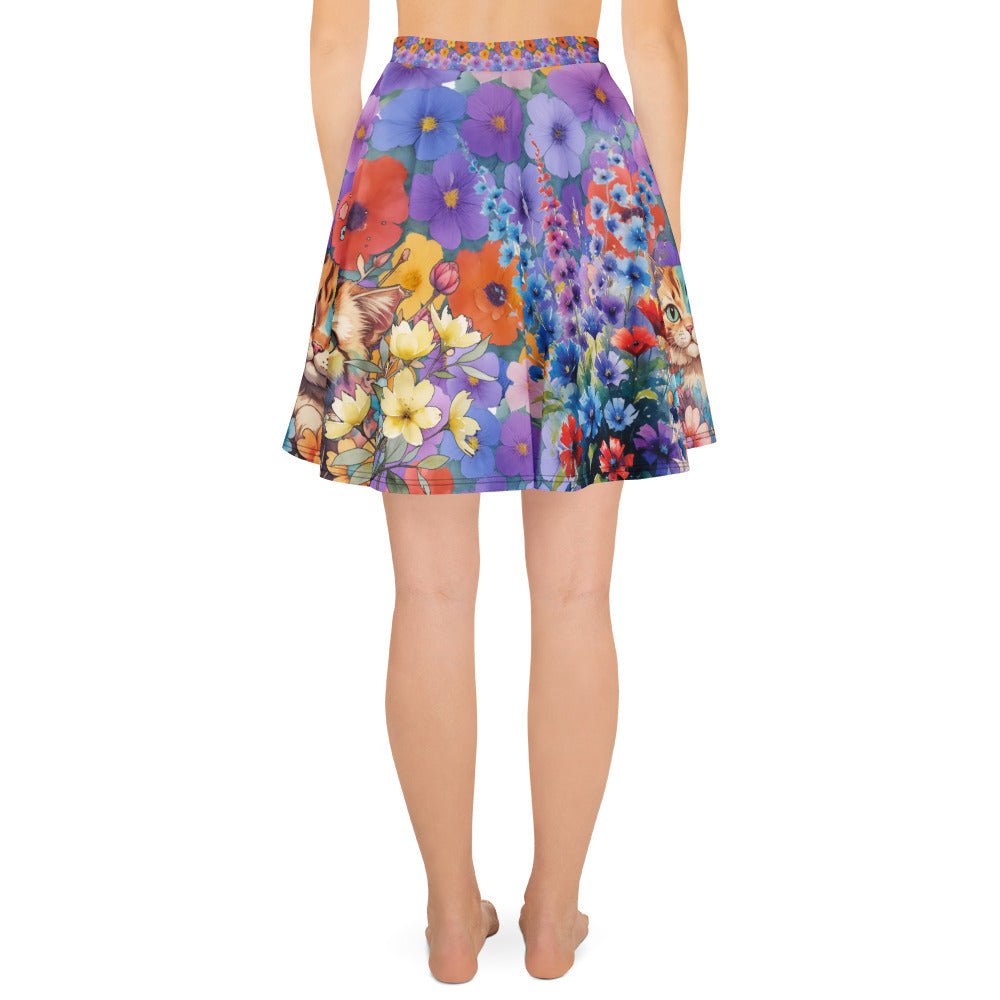 Fleur de Whiskers Skater Skirt - Nimblet