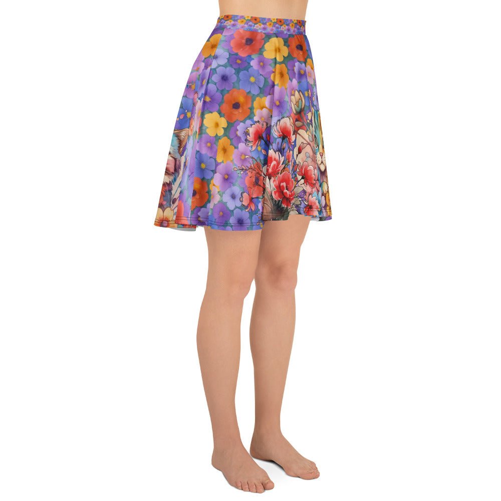 Fleur de Whiskers Skater Skirt - Nimblet