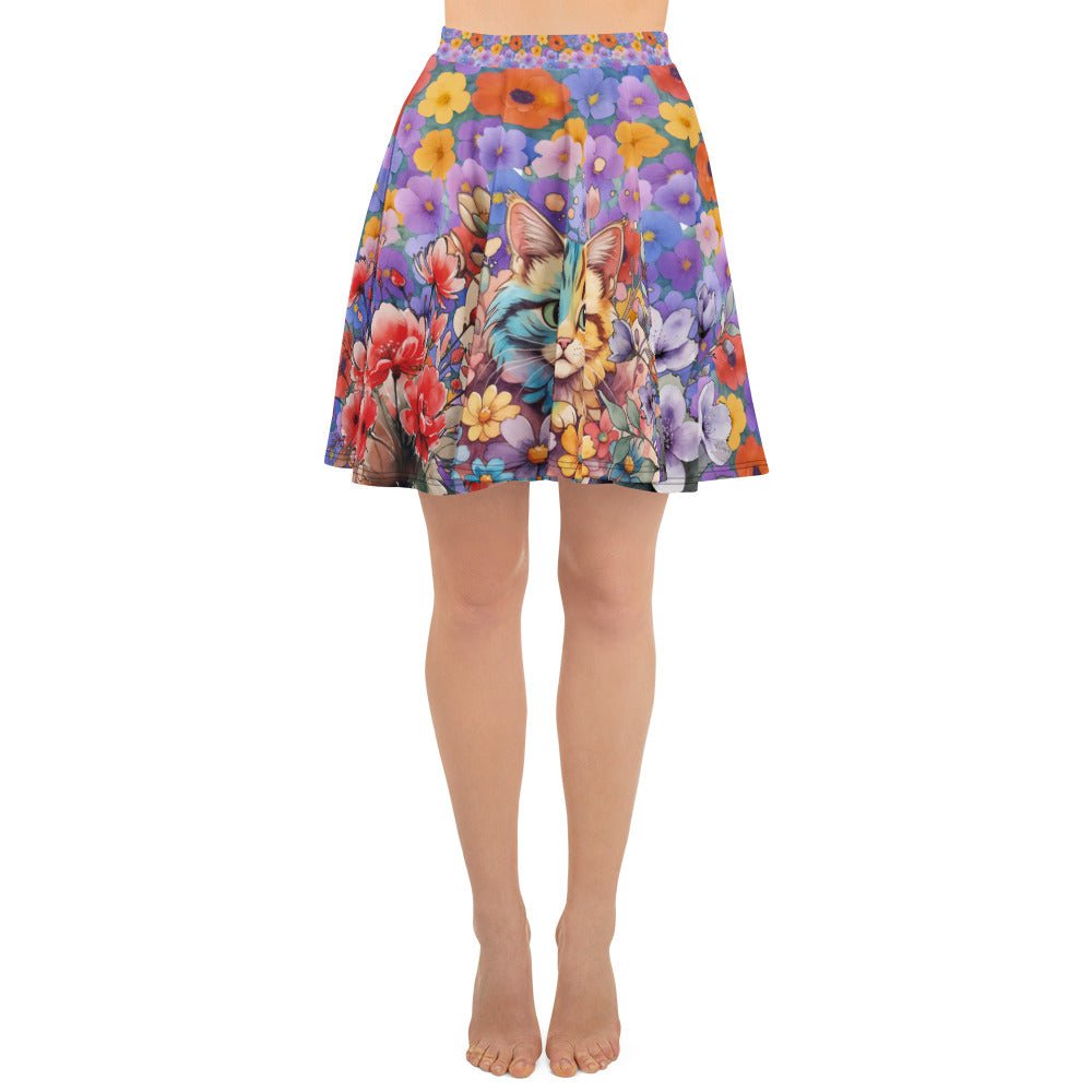 Fleur de Whiskers Skater Skirt - Nimblet