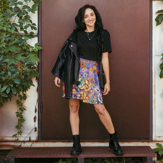 Fleur de Whiskers Skater Skirt - Nimblet