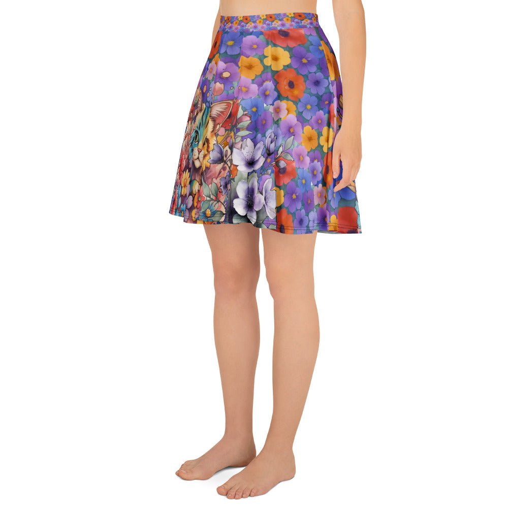 Fleur de Whiskers Skater Skirt - Nimblet
