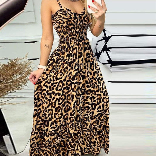 Golden Wild Leopard Maxi Dress - Nimblet