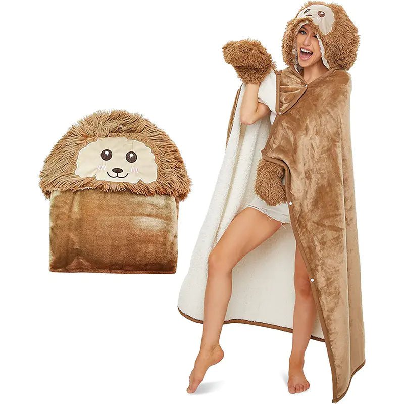 Leopard Print Hooded Blanket Cloak - Nimblet