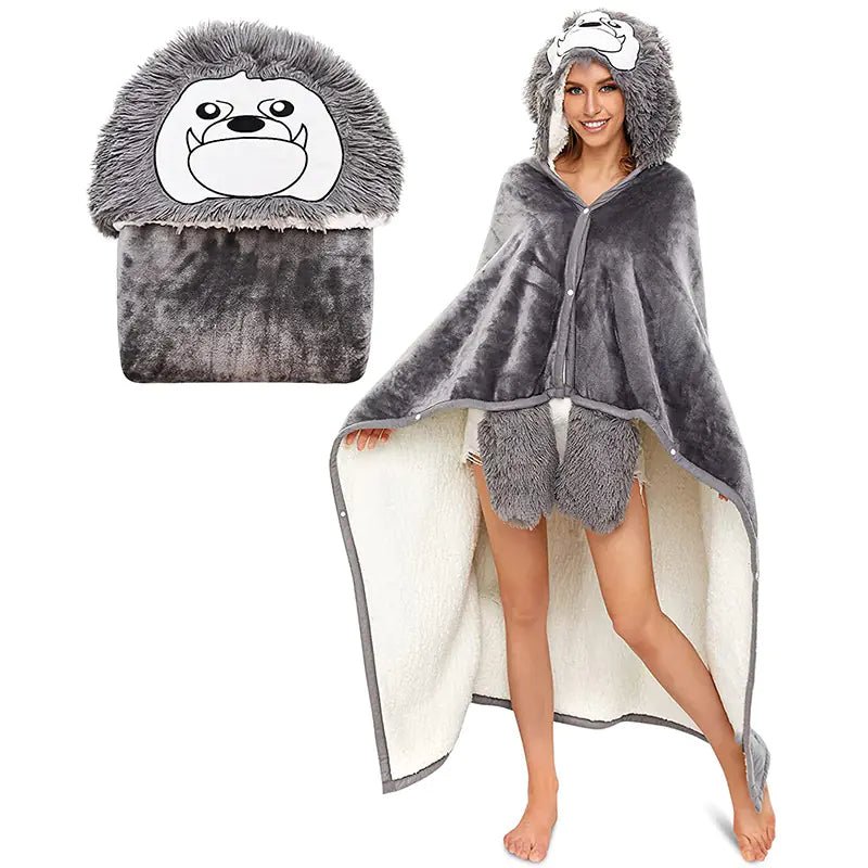 Leopard Print Hooded Blanket Cloak - Nimblet