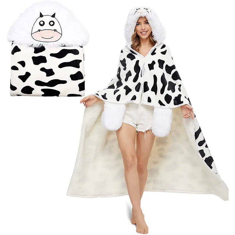 Leopard Print Hooded Blanket Cloak - Nimblet