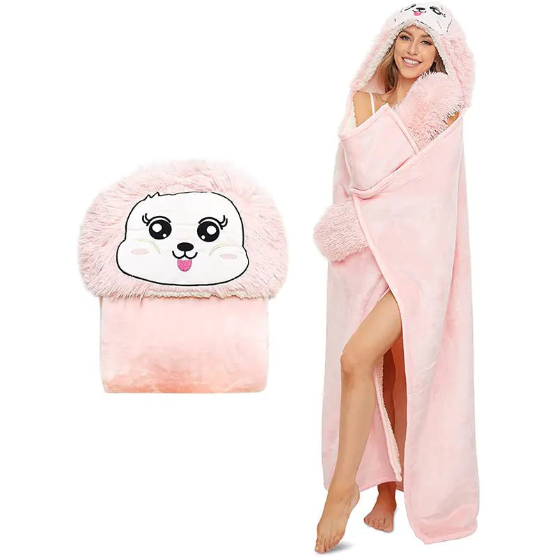 Leopard Print Hooded Blanket Cloak - Nimblet