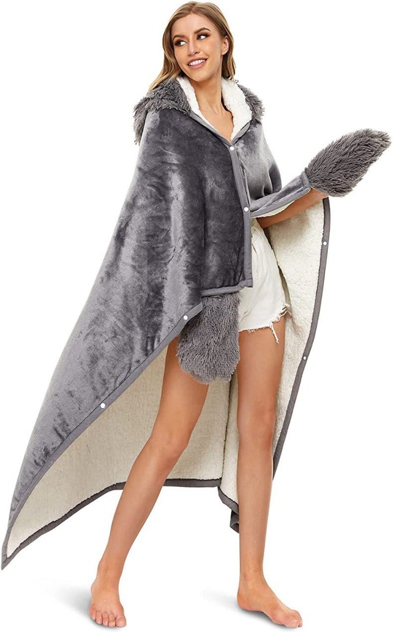 Leopard Print Hooded Blanket Cloak - Nimblet