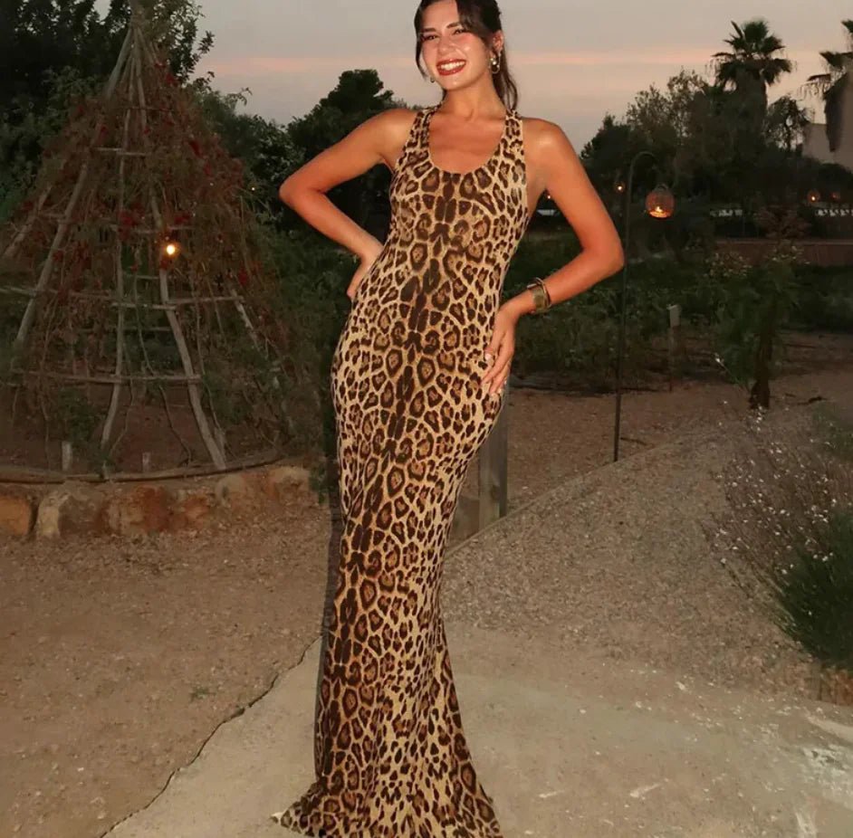 Leopard Print Sleeveless Dress - Nimblet