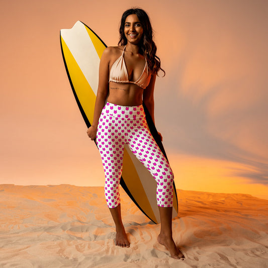 Pokka Kitty Dots Pink – Yoga Capri Leggings - Nimblet