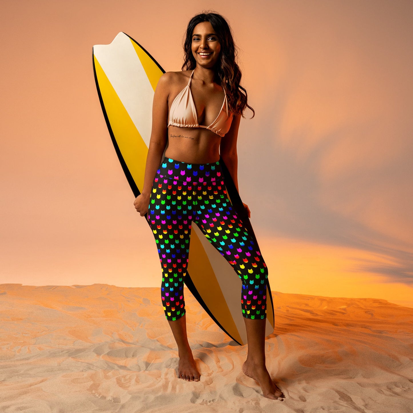 Pokka Kitty Dots Rainbow – Yoga Capri Leggings - Nimblet