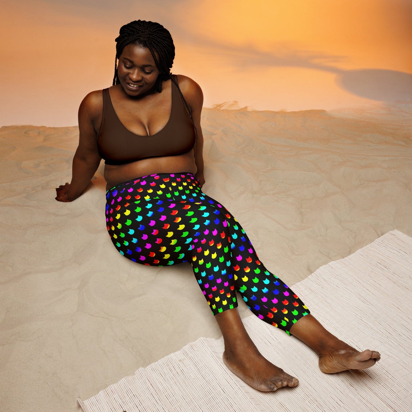 Pokka Kitty Dots Rainbow – Yoga Capri Leggings - Nimblet