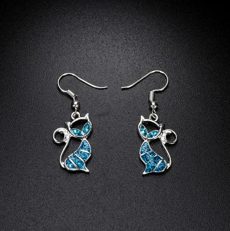 Purrfect Sparkle Cat Pendant & Earrings Set - Nimblet