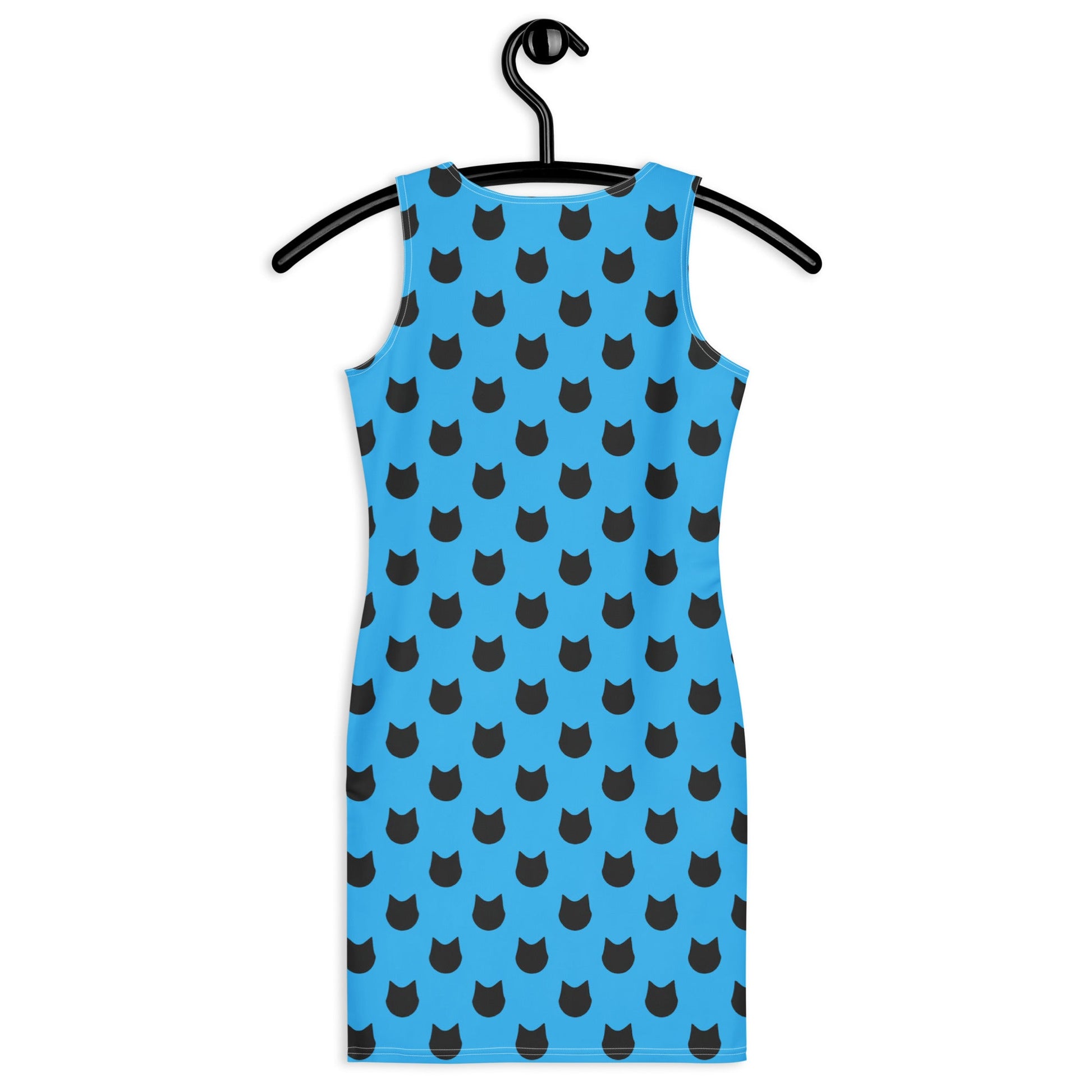 Sky Whisker Charm – Black Cat Polka Dot Fitted Dress - Nimblet
