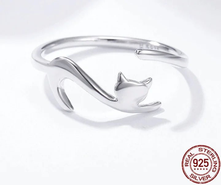Sterling Silver Clingy Cat Ring - Nimblet