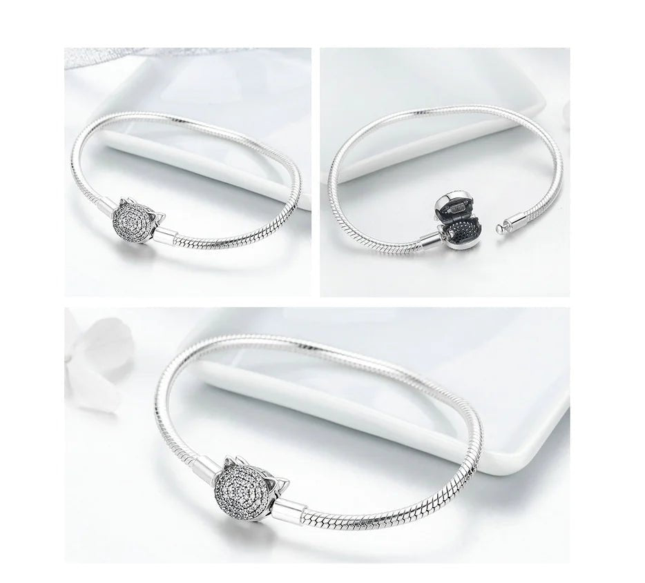 Sterling Silver Feline Grace Bead Bracelet - Nimblet