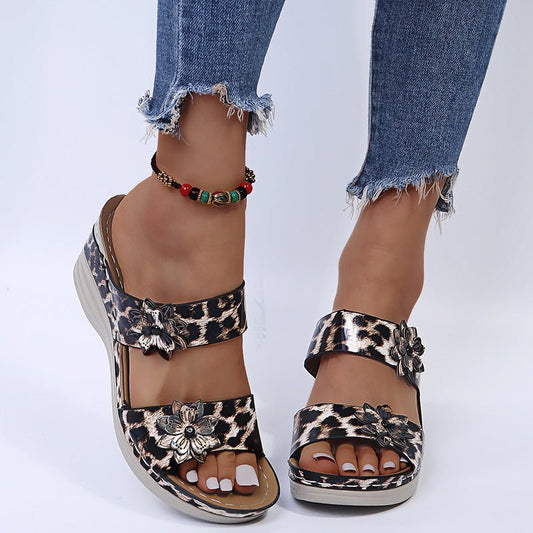 Wild Walk Leopard & Serpentine Wedge Sandals - Nimblet