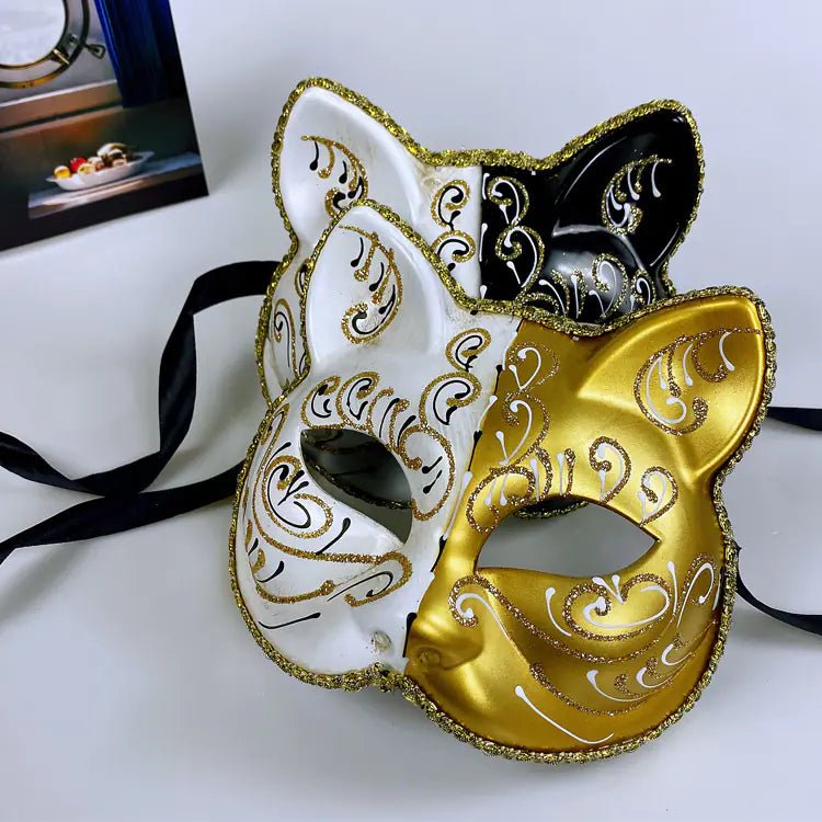 Yin - Yang Cat Masquerade Elegance - Nimblet