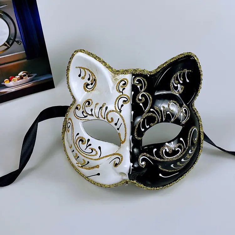 Yin - Yang Cat Masquerade Elegance - Nimblet